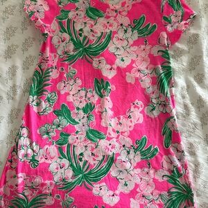Lilly Pulitzer Pink and Green Floral Kids Dress